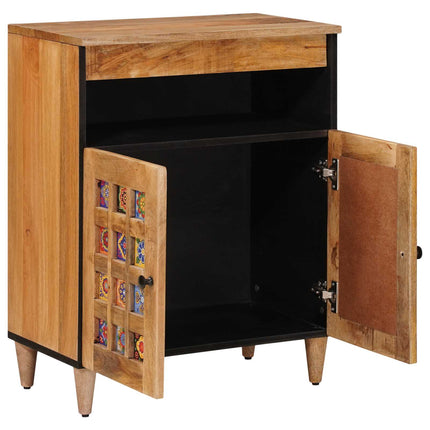 Sideboard med dörr Naturfärg 60 x 33,5 x 75 cm Massivt mangoträ