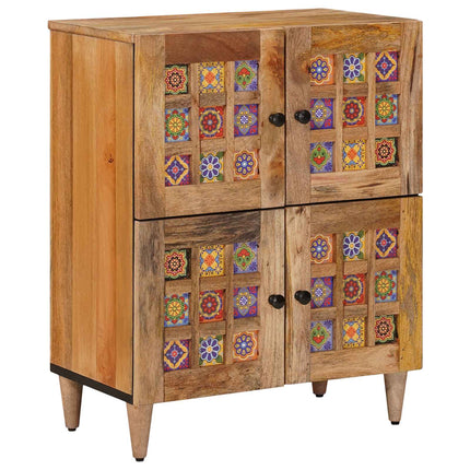 Sideboard med dörr Naturfärg 60 x 33 x 75 cm Massivt mangoträ