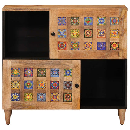 Sideboard med dörr Naturfärg 80 x 33 x 75 cm Massivt mangoträ
