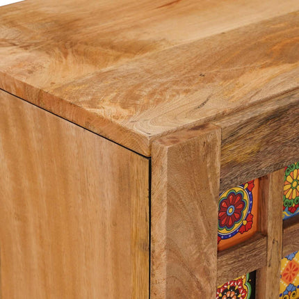 Sideboard med hylla Naturfärg 90 x 33 x 75 cm Massivt mangoträ