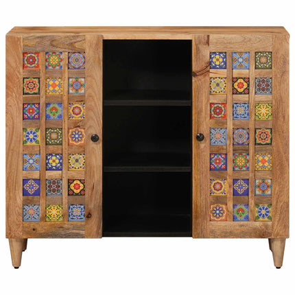 Sideboard med hylla Naturfärg 90 x 33 x 75 cm Massivt mangoträ
