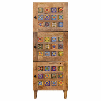 Skåp med lagring Naturfärg 40 x 33 x 110 cm Massivt mangoträ