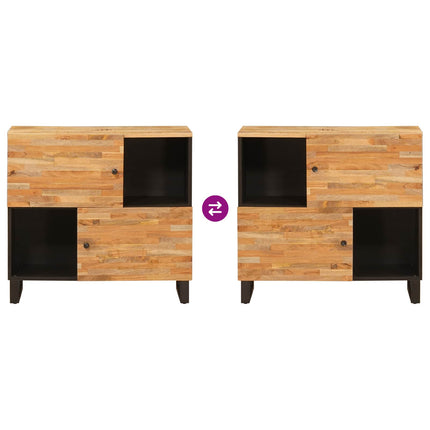 Sidokabinett med lagring Brun 80 x 33 x 75 cm Massivt mangoträ