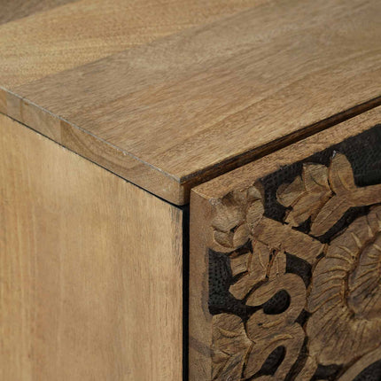 Sideboard med låda Brun 40 x 33,5 x 75 cm Massivt mangoträ