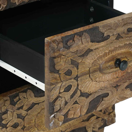 Sideboard med låda Brun 40 x 33,5 x 75 cm Massivt mangoträ