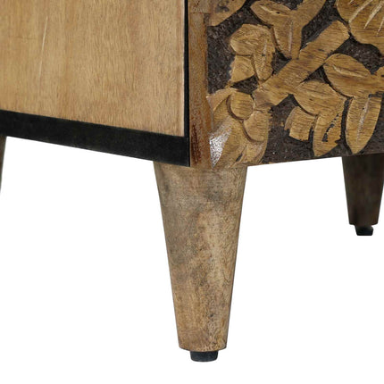 Sideboard med låda Brun 40 x 33,5 x 75 cm Massivt mangoträ
