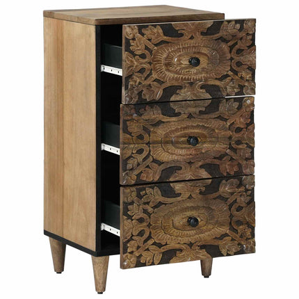 Sideboard med låda Brun 40 x 33,5 x 75 cm Massivt mangoträ