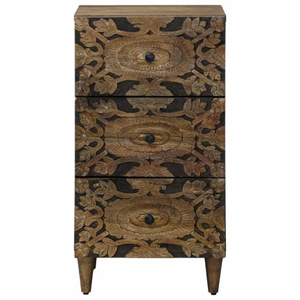 Sideboard med låda Brun 40 x 33,5 x 75 cm Massivt mangoträ