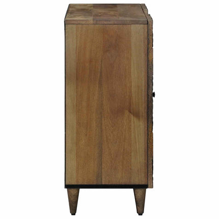 Sideboard med hylla Brun 90 x 33,5 x 75 cm Massivt mangoträ