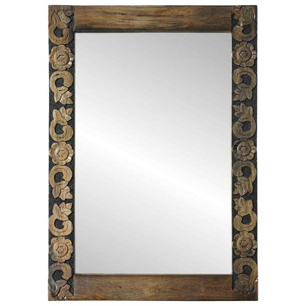 Väggspegel Valnöt Brun 70 x 50 cm Konstruerat trä och glas
