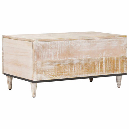 Kaffeebord Vit 80 x 50 x 40 cm Massivt mangoträ