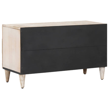 TV-skåp med hylla Vit 80 x 31,5 x 46 cm Massivt mangoträ