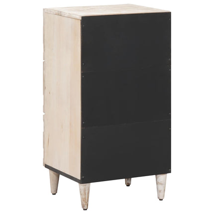 Sideboard med låda Vit 40 x 33,5 x 75 cm Massivt mangoträ