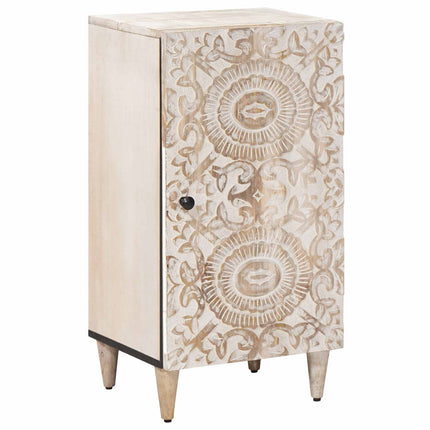 Sideboard med lagring Vit 40 x 33,5 x 75 cm Massivt mangoträ