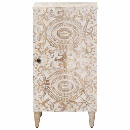 Sideboard med lagring Vit 40 x 33,5 x 75 cm Massivt mangoträ