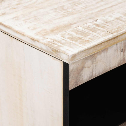 Sideboard med lagring Vit 60 x 33,5 x 75 cm Massivt mangoträ