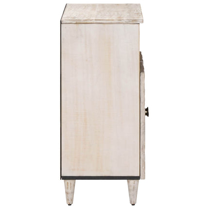 Sideboard med lagring Vit 60 x 33,5 x 75 cm Massivt mangoträ