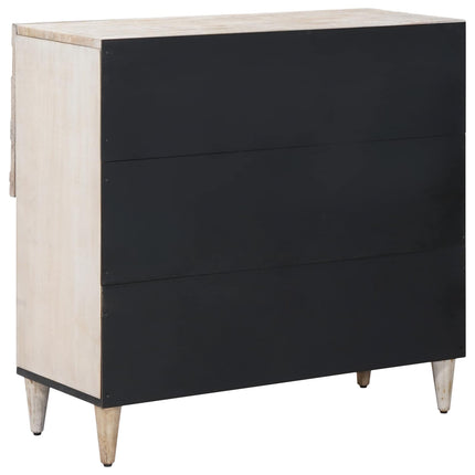 Sideboard med lagring Vit 80 x 33,5 x 75 cm Massivt mangoträ