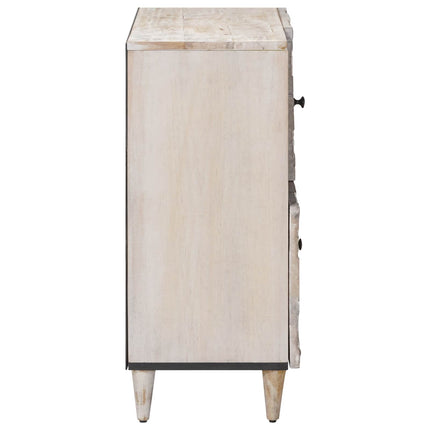 Sideboard med lagring Vit 80 x 33,5 x 75 cm Massivt mangoträ