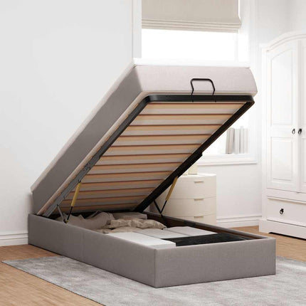 Ottoman Sängram Med Madrass Tyg