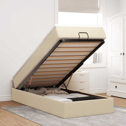 Ottoman Sängram Med Madrass Tyg