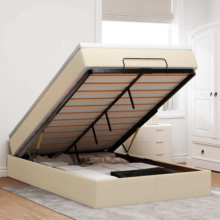 Ottoman Sängram Med Madrass Tyg