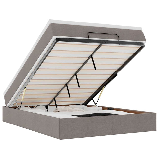 Ottoman Sängram Med Madrass Tyg