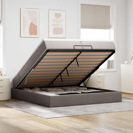 Ottoman Sängram Med Madrass Tyg