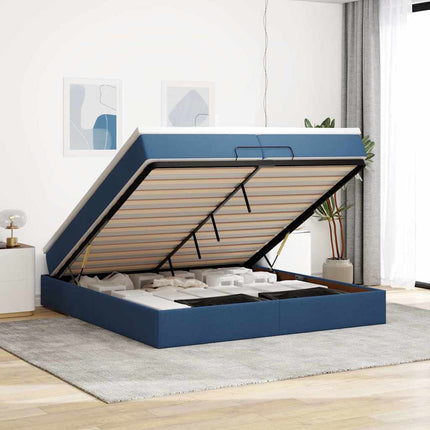 Ottoman Sängram Med Madrass Tyg