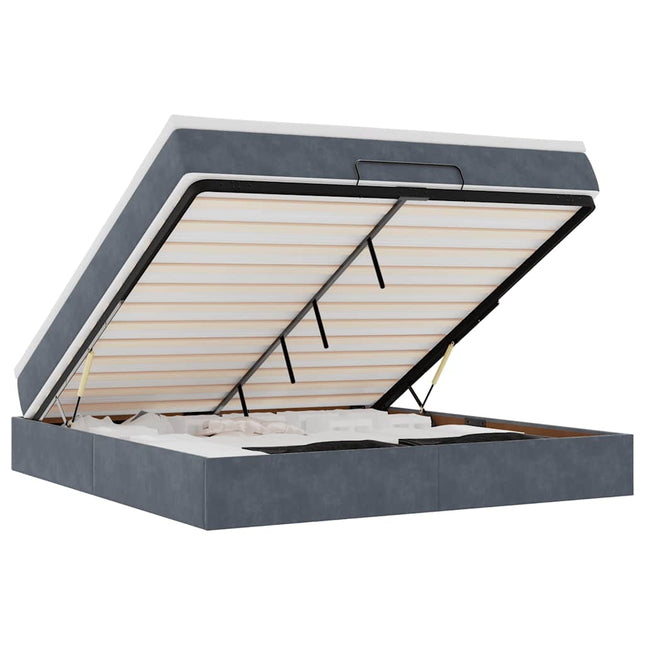 Ottoman Sängram Med Madrass Sammet