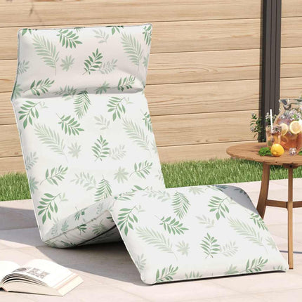 Hopfällbar solstol bladmönster 175x54x8,5 cm oxfordtyg