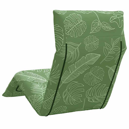 Hopfällbar solstol bladmönster 175x54x8,5 cm oxfordtyg