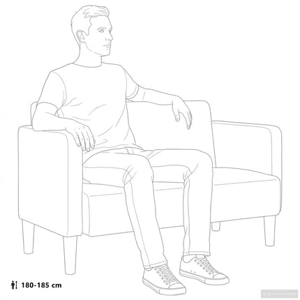 Loveseat soffa cremefärgad 109 cm manchestertyg