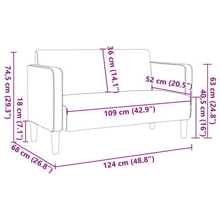Loveseat soffa grågrön 109 cm manchestertyg
