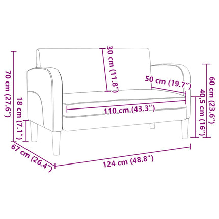 Loveseat soffa vinröd 110 cm konstläder