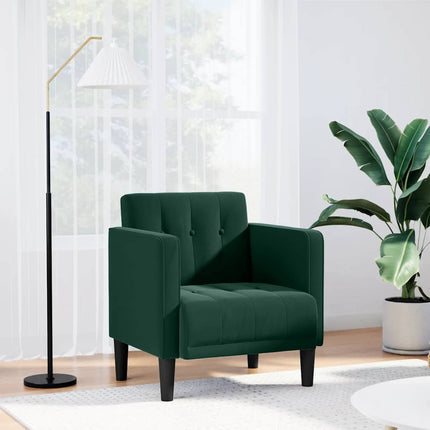 Soffstol med armstöd mörkgrön 53 cm sammet