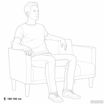 Loveseat soffa mörkgrå 111 cm tyg
