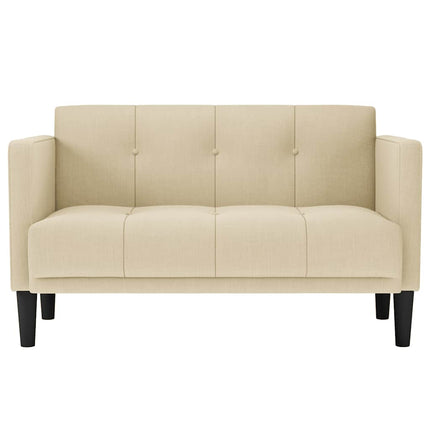 Loveseat soffa cremefärgad 111 cm tyg