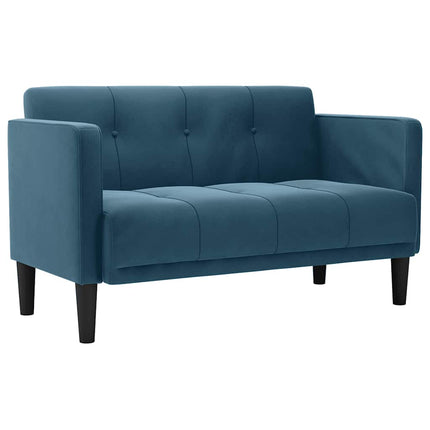 Loveseat soffa blå 111 cm sammet