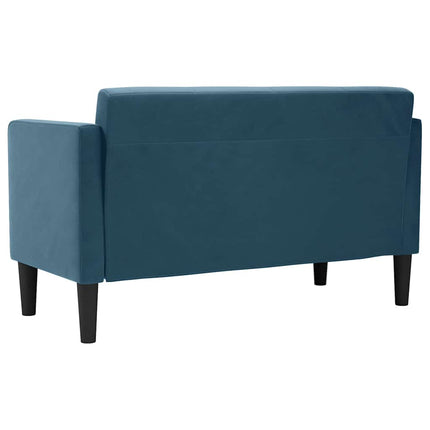 Loveseat soffa blå 111 cm sammet