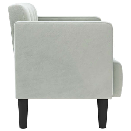 Loveseat soffa ljusgrå 111 cm sammet