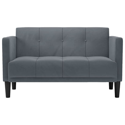 Loveseat soffa mörkgrå 111 cm sammet