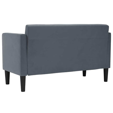 Loveseat soffa mörkgrå 111 cm sammet