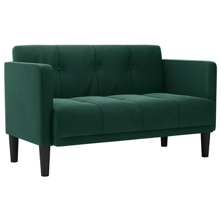 Loveseat soffa mörkgrön 111 cm sammet