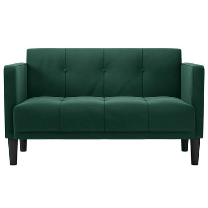 Loveseat soffa mörkgrön 111 cm sammet