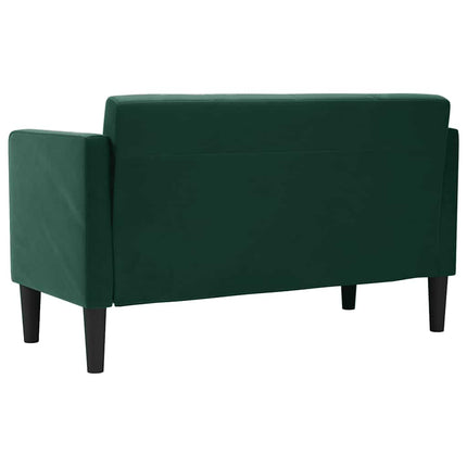 Loveseat soffa mörkgrön 111 cm sammet