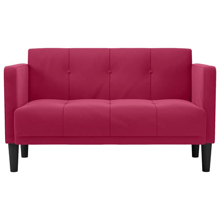 Loveseat soffa vinröd 111 cm sammet