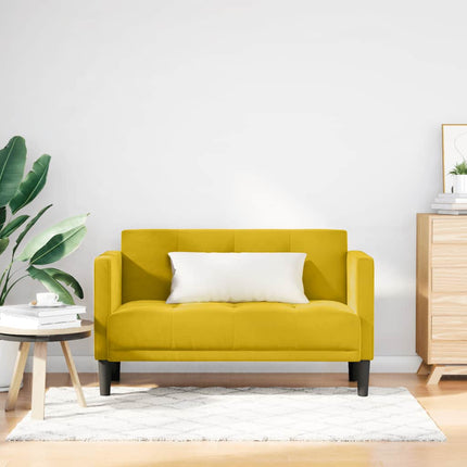 Loveseat soffa gul 111 cm sammet