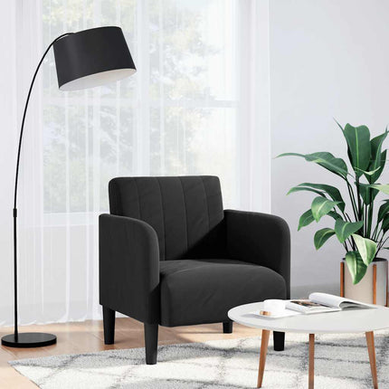 Soffstol med armstöd svart 54 cm sammet