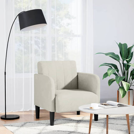 Soffstol med armstöd gräddvit 54 cm sammet